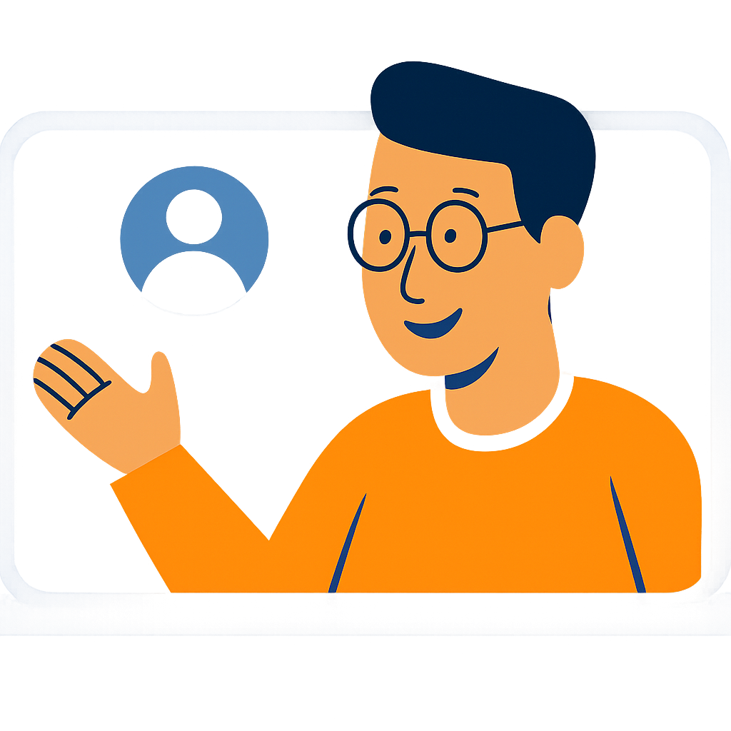 Alumno tomando clase particular en línea